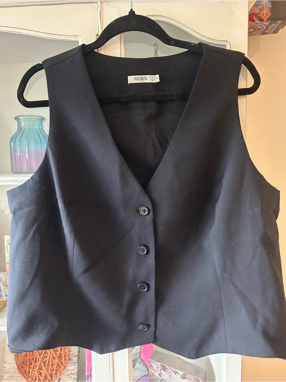 Ricki's Black Button-Front Women's Vest